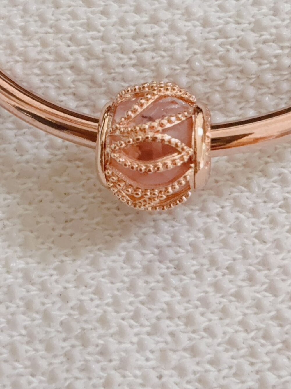 Pink Intertwining Radiance Rose Gold Charm For Pandora Bracelet